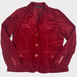 Eddie Bauer Womens Red Velvet Blazer